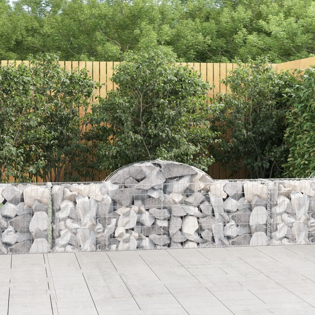 Gabion bågformad 200x30x60/80 cm galvaniserat järn