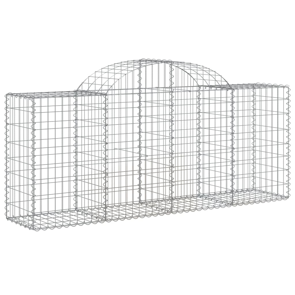 Gabion bågformad 200x50x80/100 cm galvaniserat järn