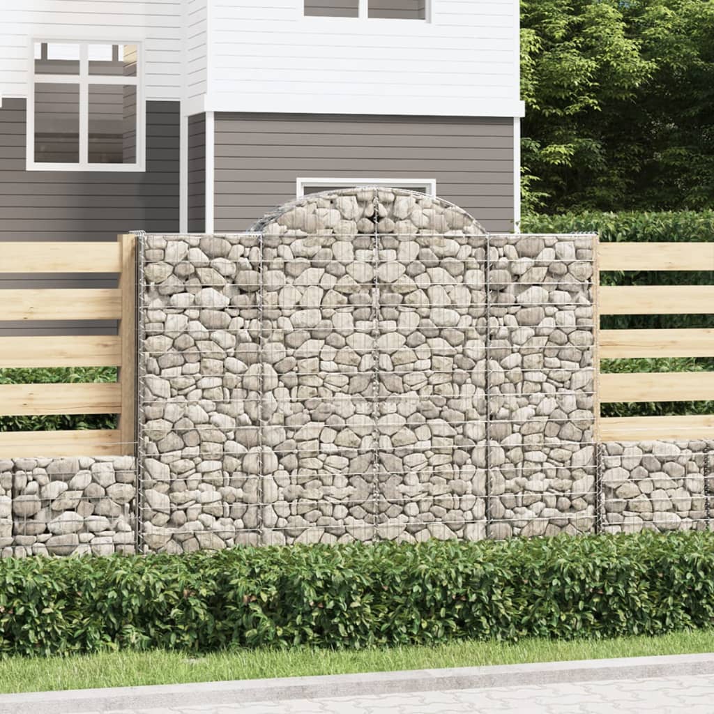 Gabion bågformad 200x50x160/180 cm galvaniserat järn