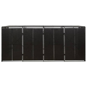 Skjul för fyra soptunnor svart 274x80x117 cm konstrotting