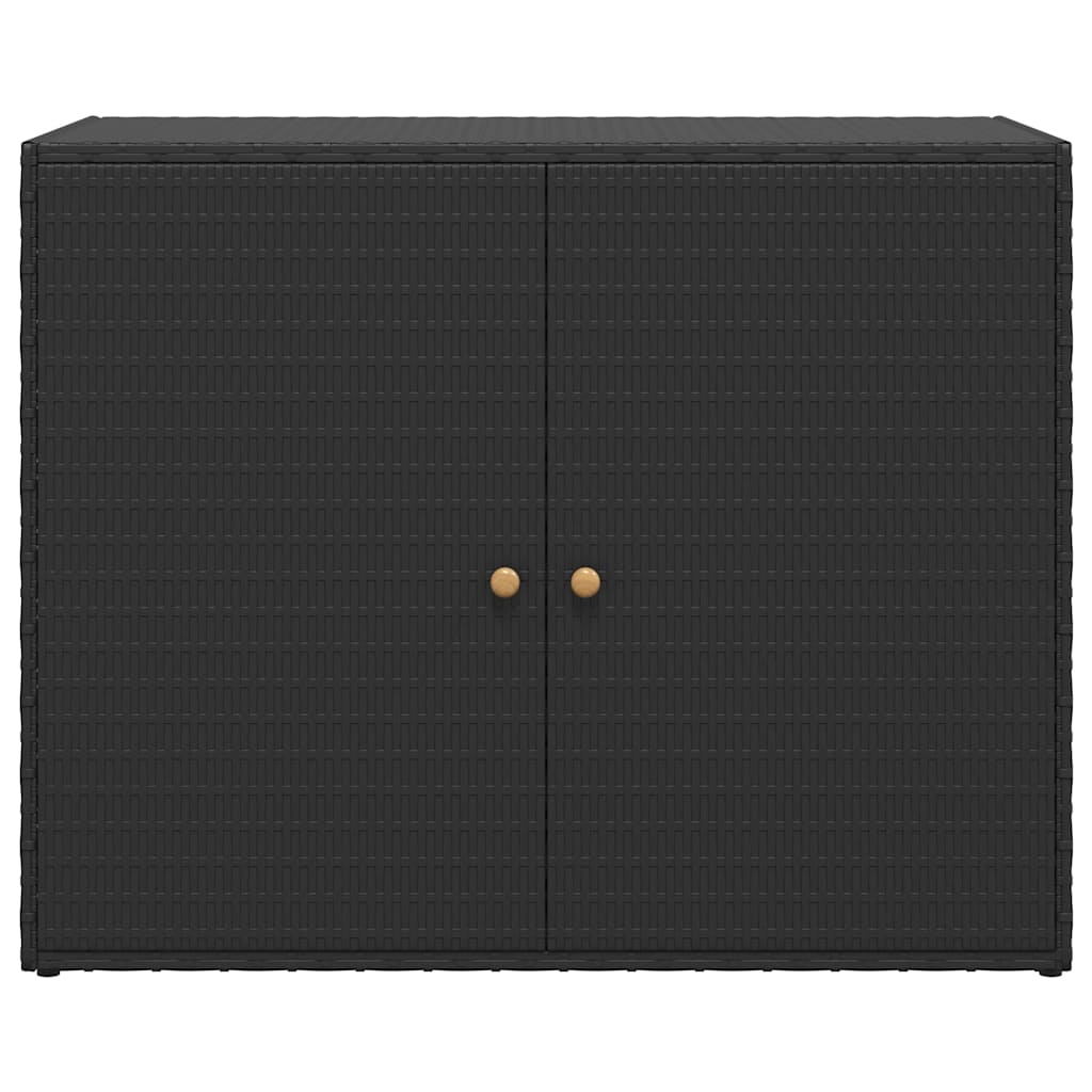 Förvaringsskåp för trädgården svart 100x55,5x80 cm konstrotting