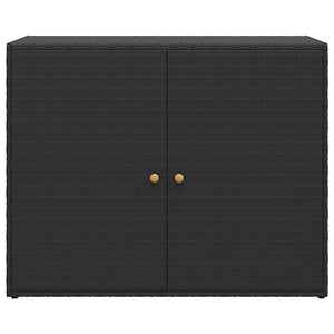 Förvaringsskåp för trädgården svart 100x55,5x80 cm konstrotting