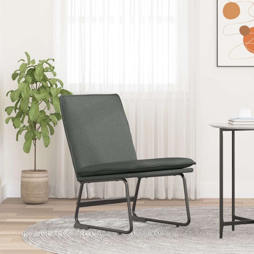 Loungestol mörkgrå 52x75x76 cm tyg