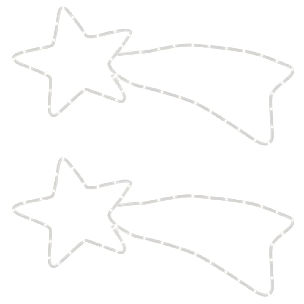Julstjärna komet-figurer 2 st med 48 LED varmvit 65x28 cm