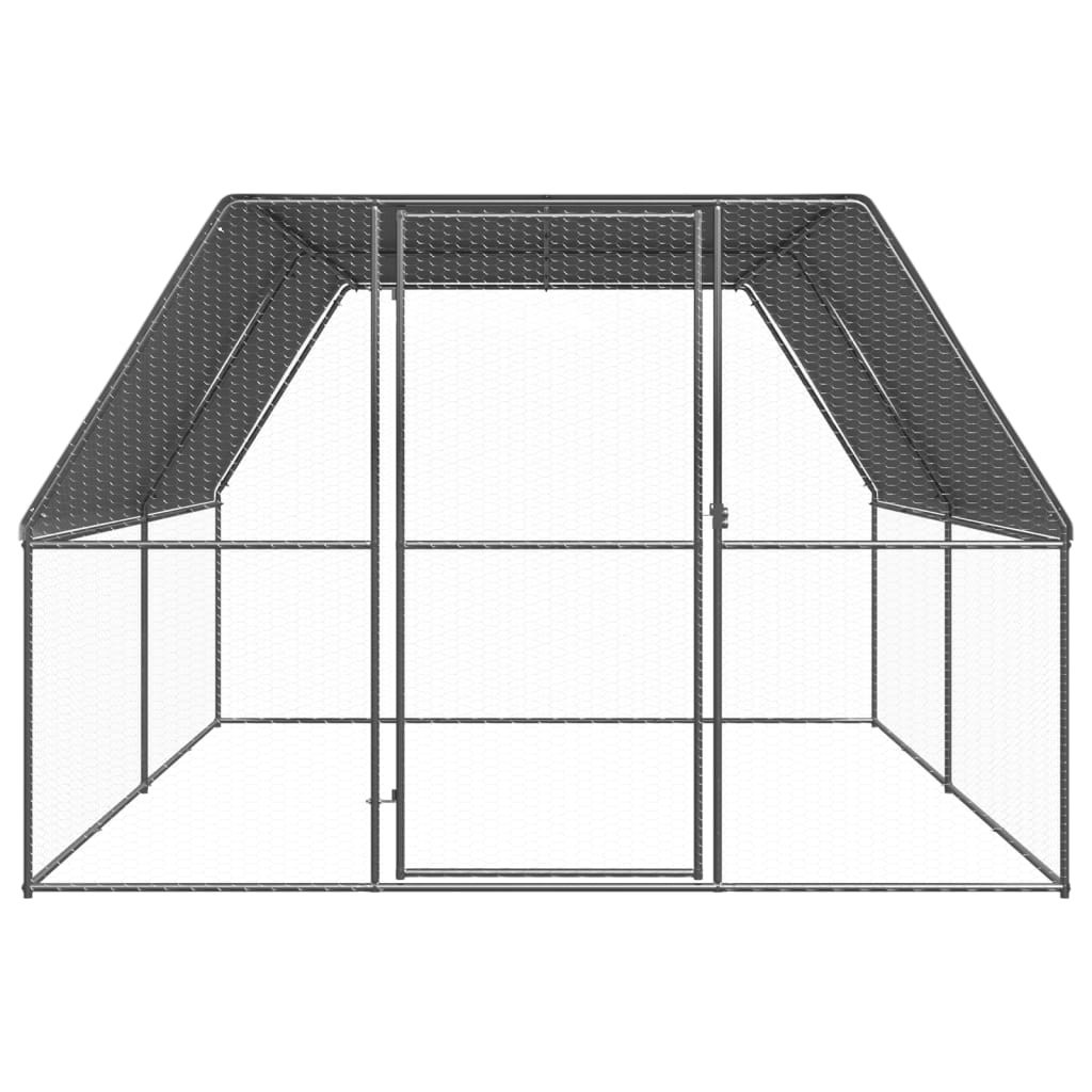 Hönsbur för utomhusbruk 3x4x2 m galvaniserat stål