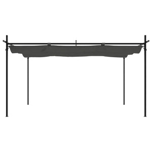 Pergola med infällbart tak antracit 395x292x230 cm