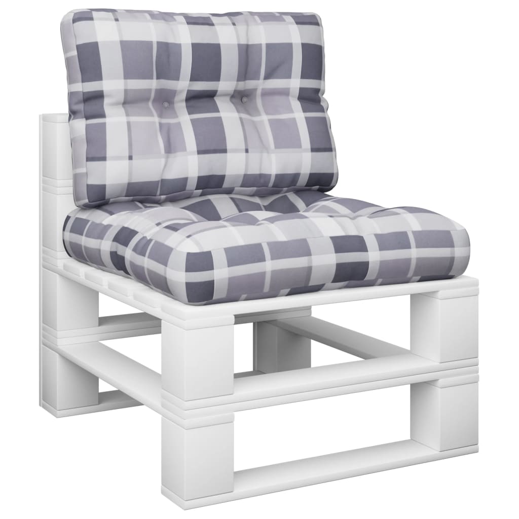 Palldynor 2 st grått rutmönster tyg