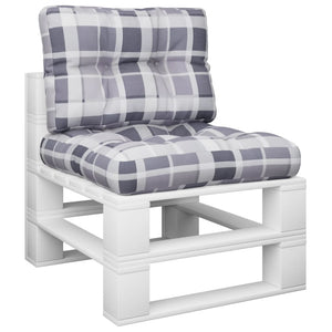 Palldynor 2 st grått rutmönster tyg