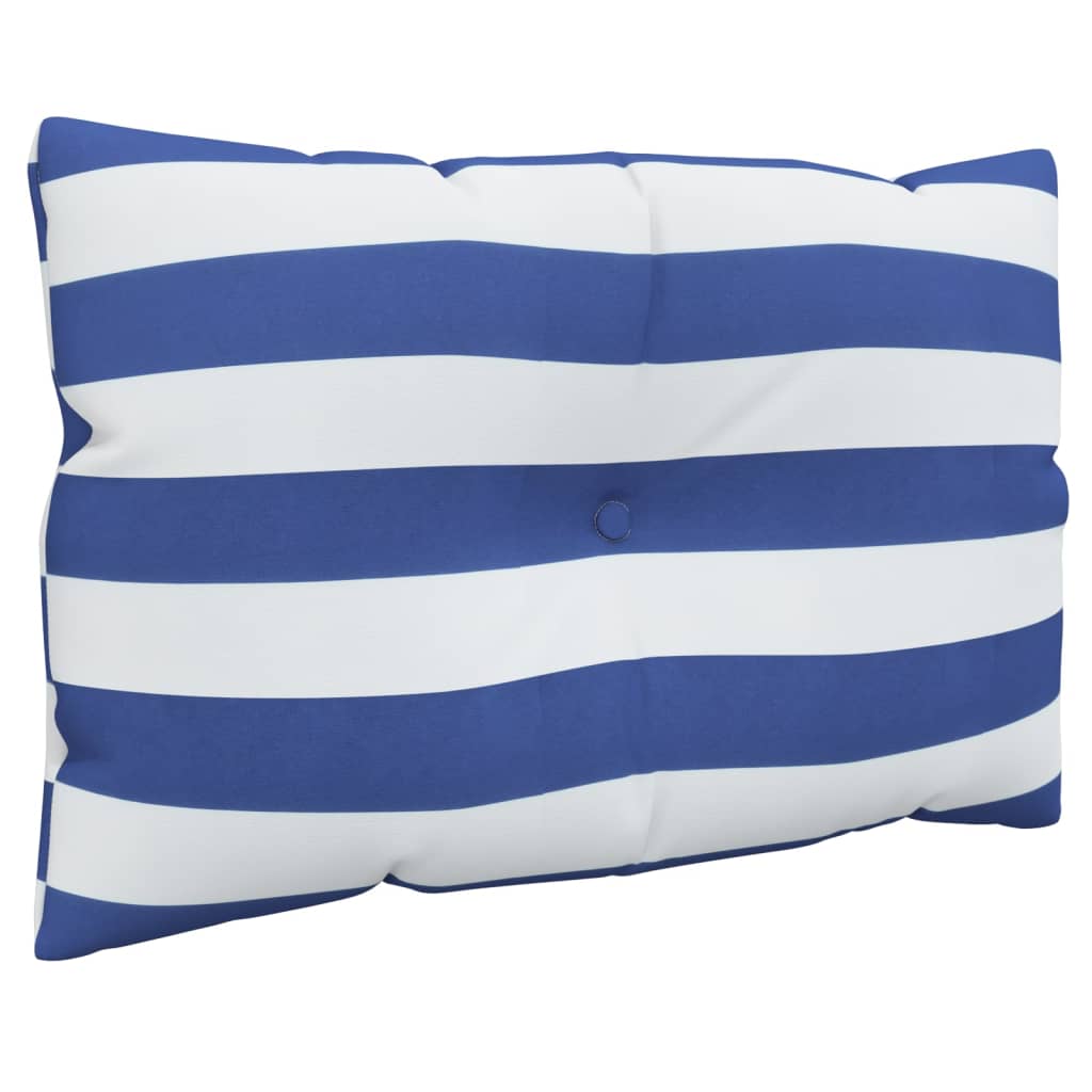 Dynor till pallsoffa 3 st blå&vit randigt Oxford-tyg