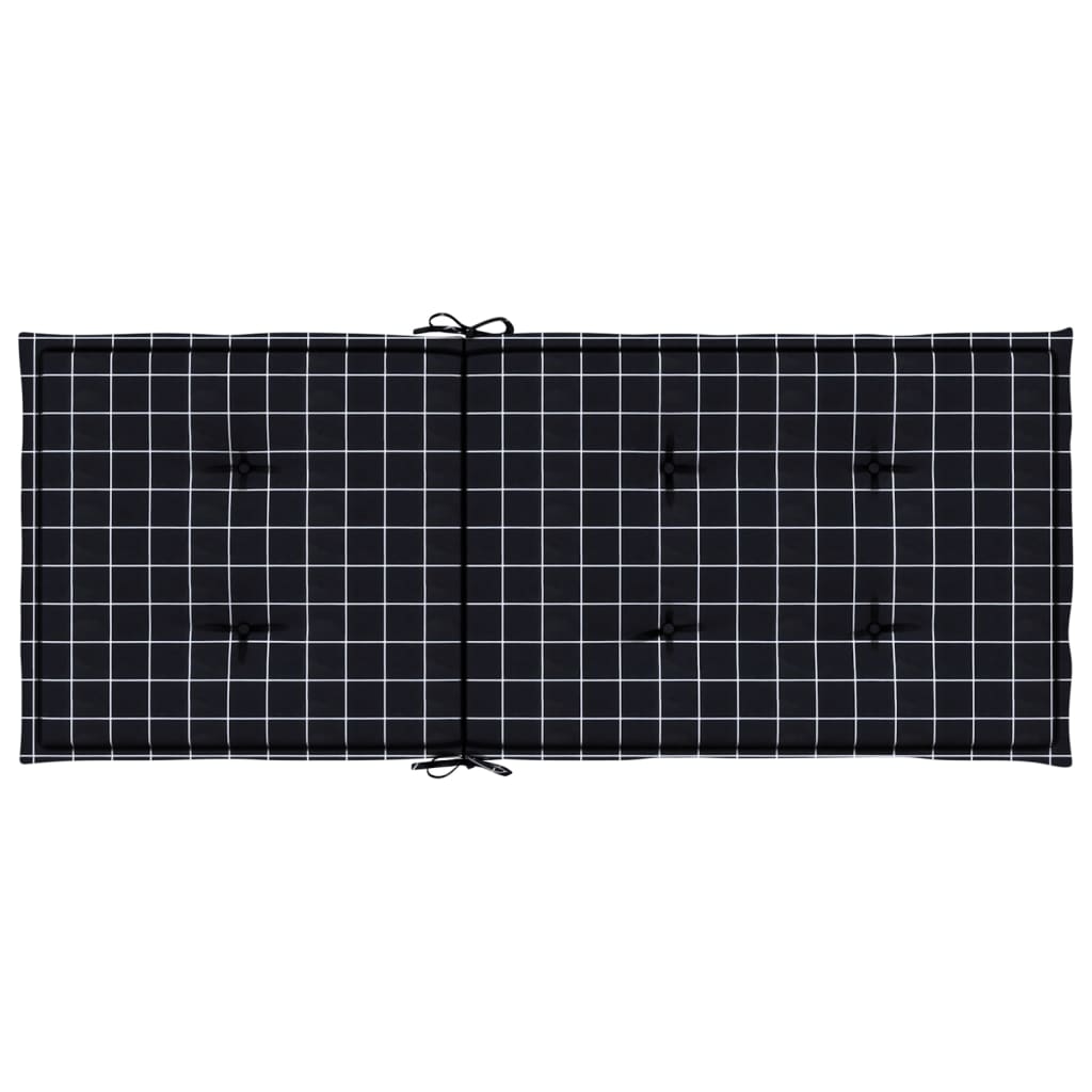 Stolsdynor för stolar med hög rygg 2 st svartrutig tyg