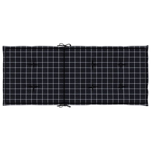 Stolsdynor för stolar med hög rygg 2 st svartrutig tyg