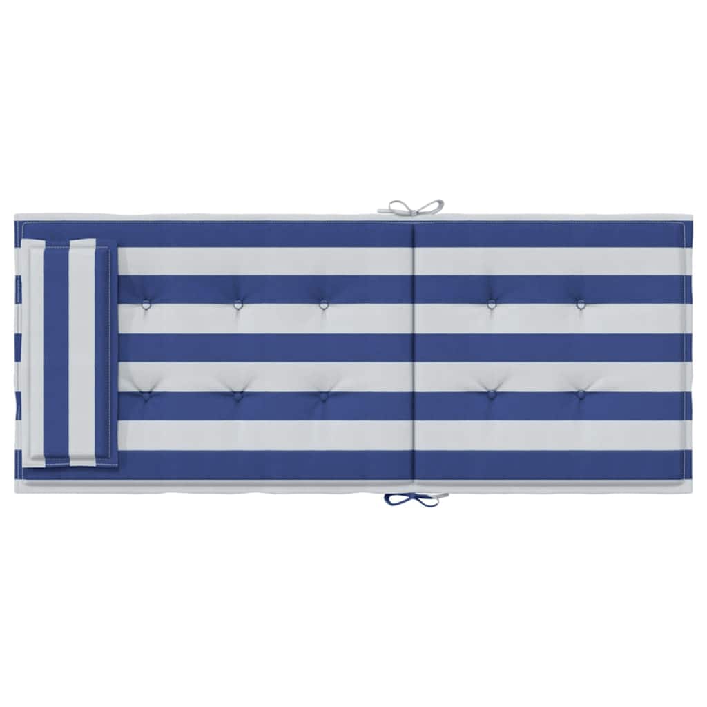 Stolsdynor med hög rygg 4 st blå&vit randig oxfordtyg