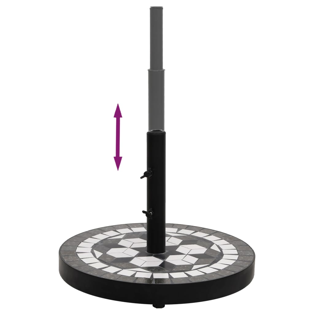 Parasollfot svart och vit rund 12 kg