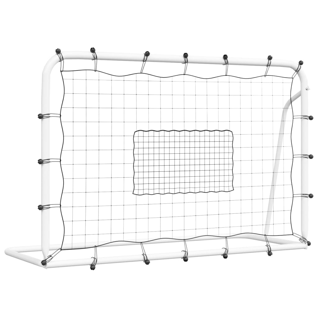 Fotbollsnät med rebounder vit&svart 184x61x123 cm stål och PE