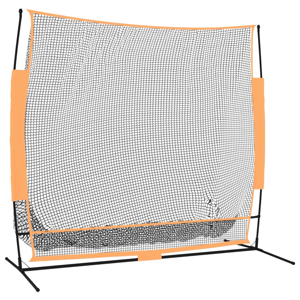 Övningsnät för golf svart och orange 215x107x216 cm Polyester