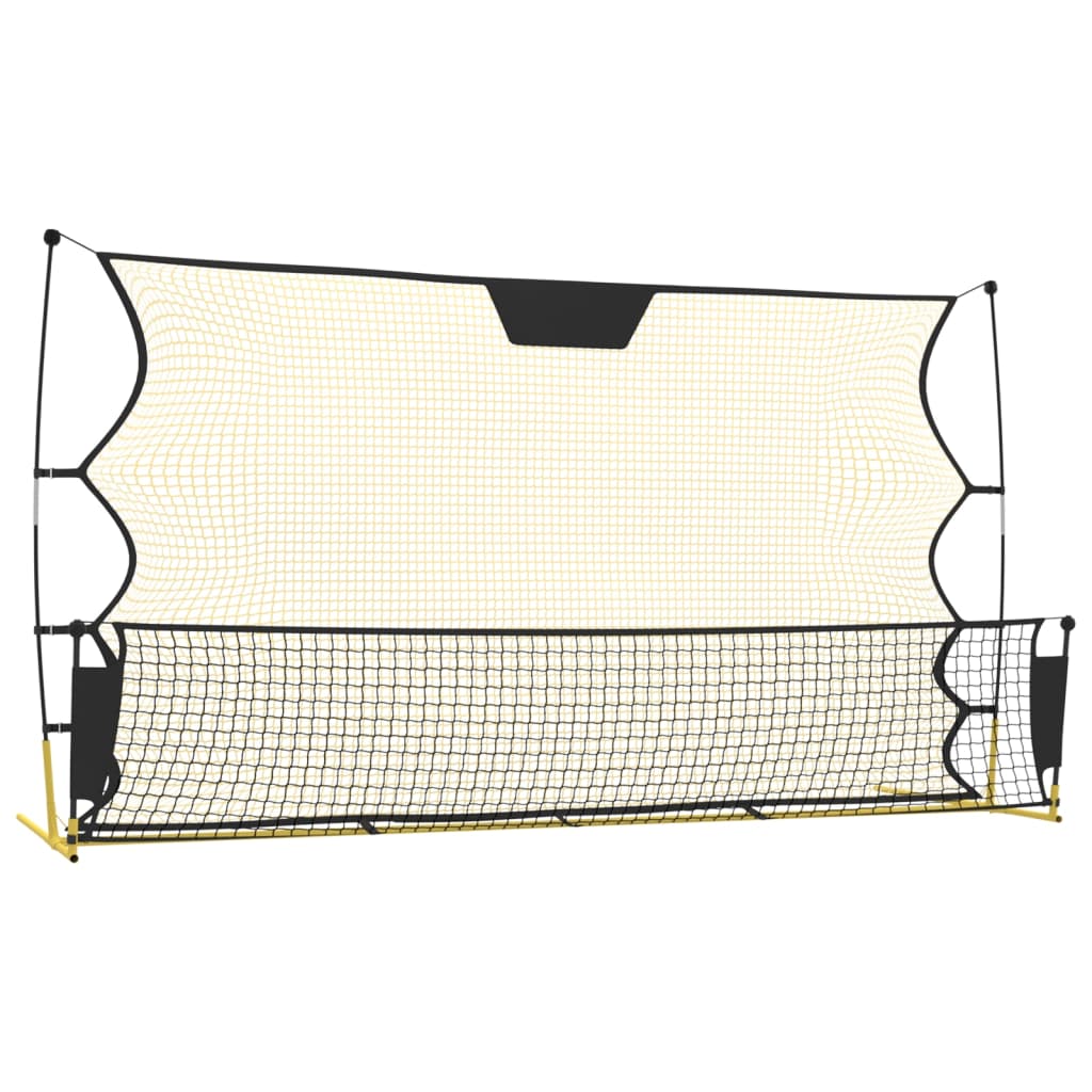 Fotbollsnät med rebounder svart och gul 183x85x120 cm polyester