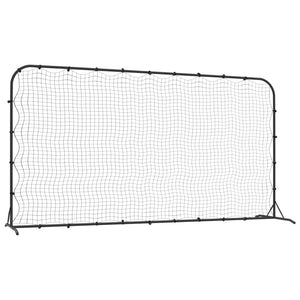 Fotbollsnät med rebounder svart 366x90x183 cm HDPE