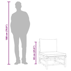 Loungegrupp för trädgården 2 delar gröna dynor bambu