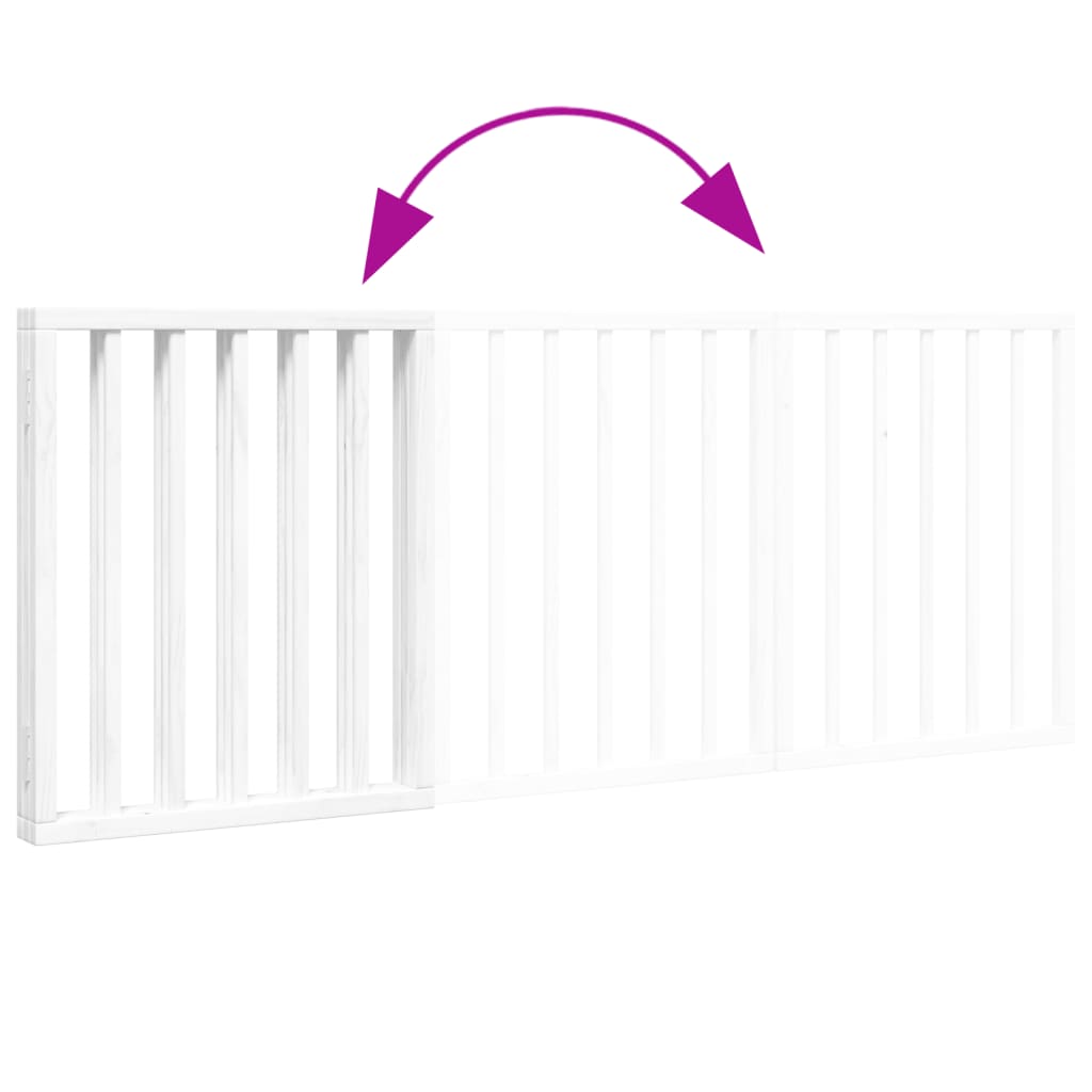 Hundgrind hopfällbar 3 paneler vit 150 cm poppel