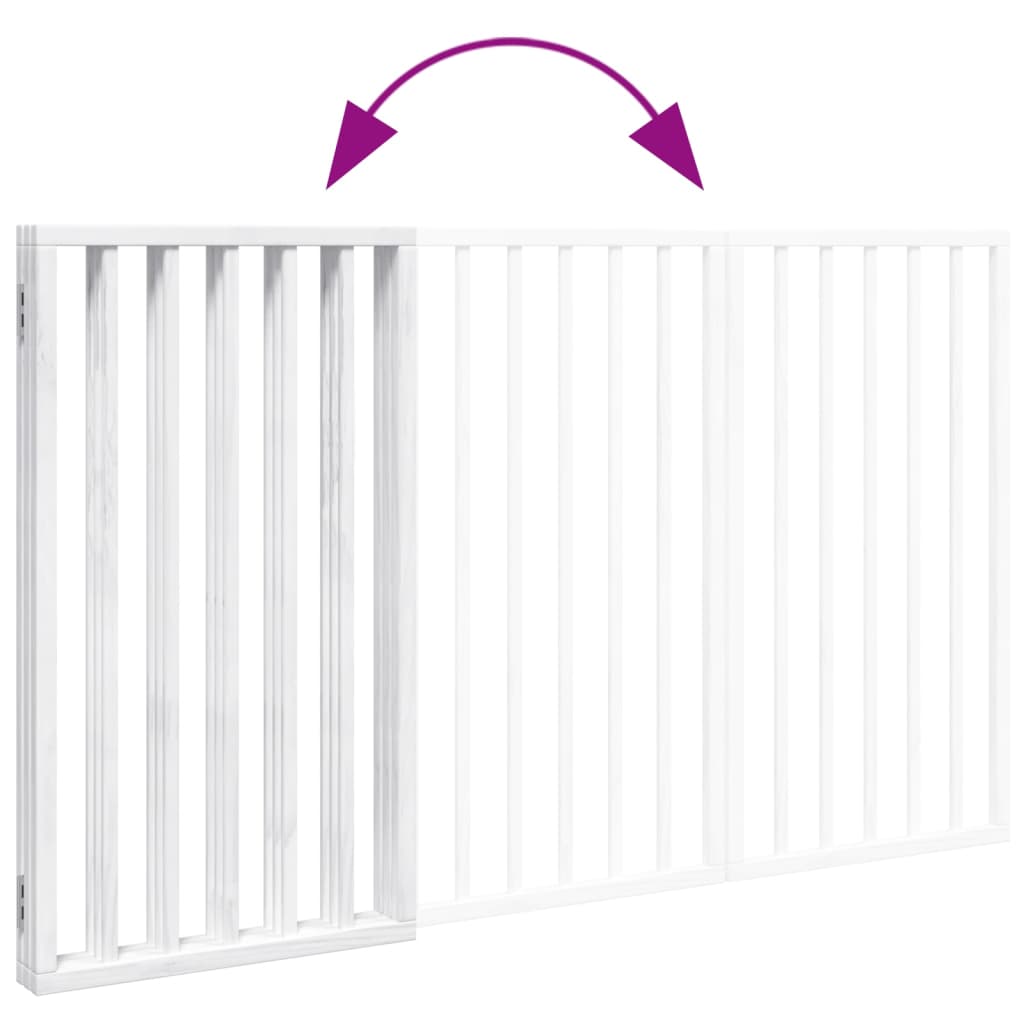 Hundgrind hopfällbar 3 paneler vit 150 cm poppelträ