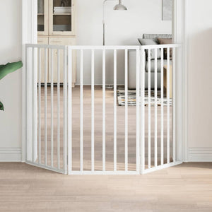 Hundgrind hopfällbar 3 paneler vit 150 cm poppelträ