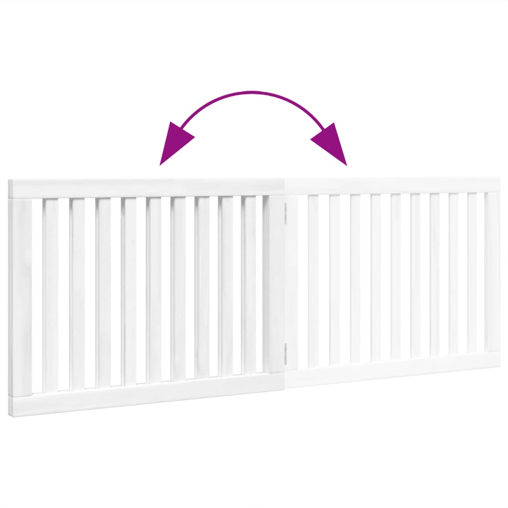 Hundgrind hopfällbar 2 paneler vit 160 cm poppel