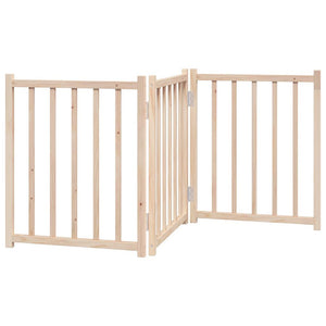 Hundgrind hopfällbar 3 paneler 150 cm massivt granträ