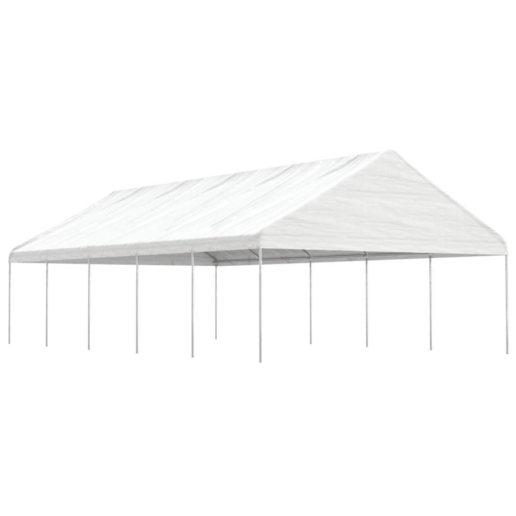Paviljong med tak vit 11,15x5,88x3,75 m polyeten
