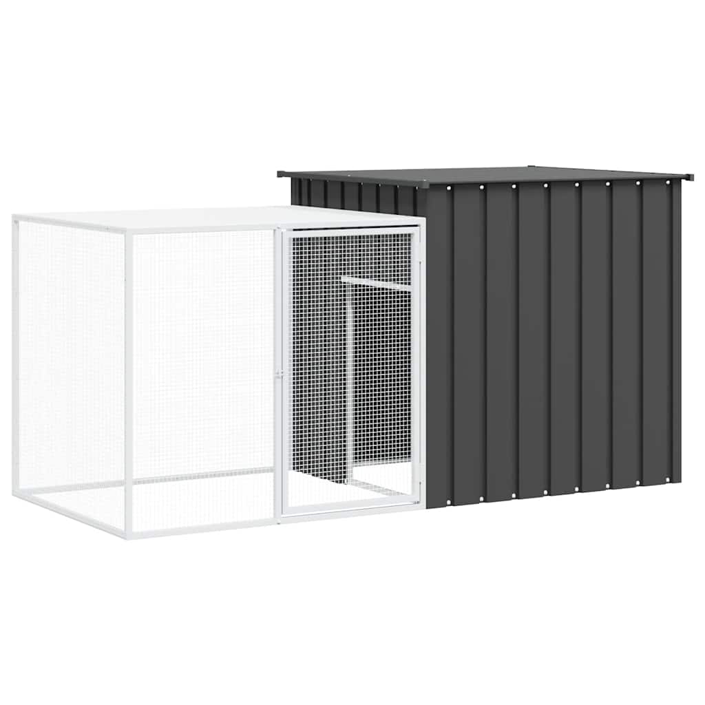 Kaninbur antracit 200x91x100 cm galvaniserat stål