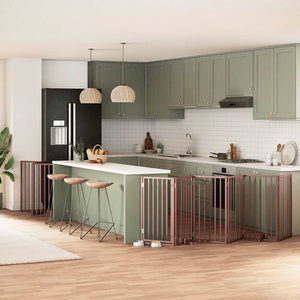 Hundgrind med dörr vikbar 12 paneler brun 600 cm poppel