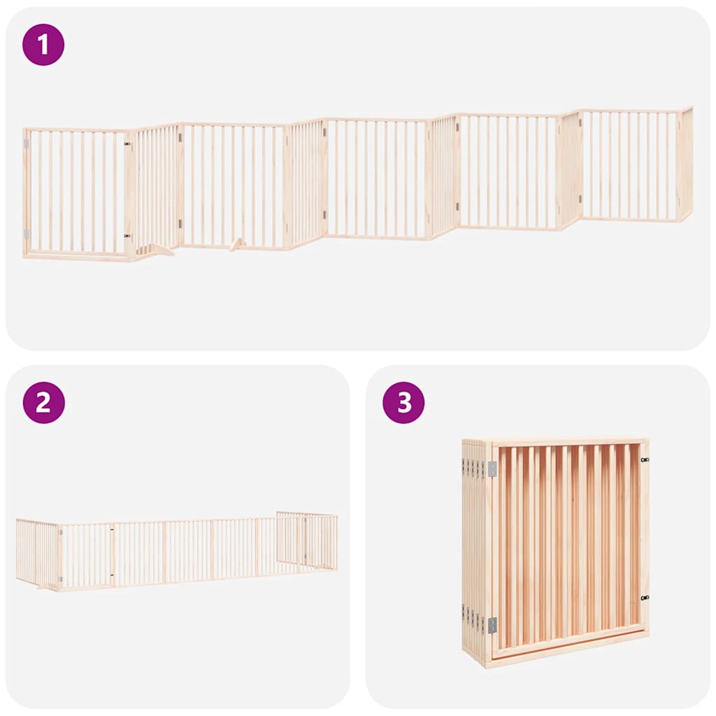 Hundgrind med dörr vikbar 10 paneler 800 cm poppel