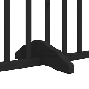 Hundgrind med dörr vikbar 8 paneler svart 640 cm poppel