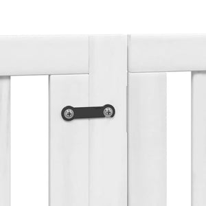 Hundgrind med dörr vikbar 15 paneler vit 750 cm poppel