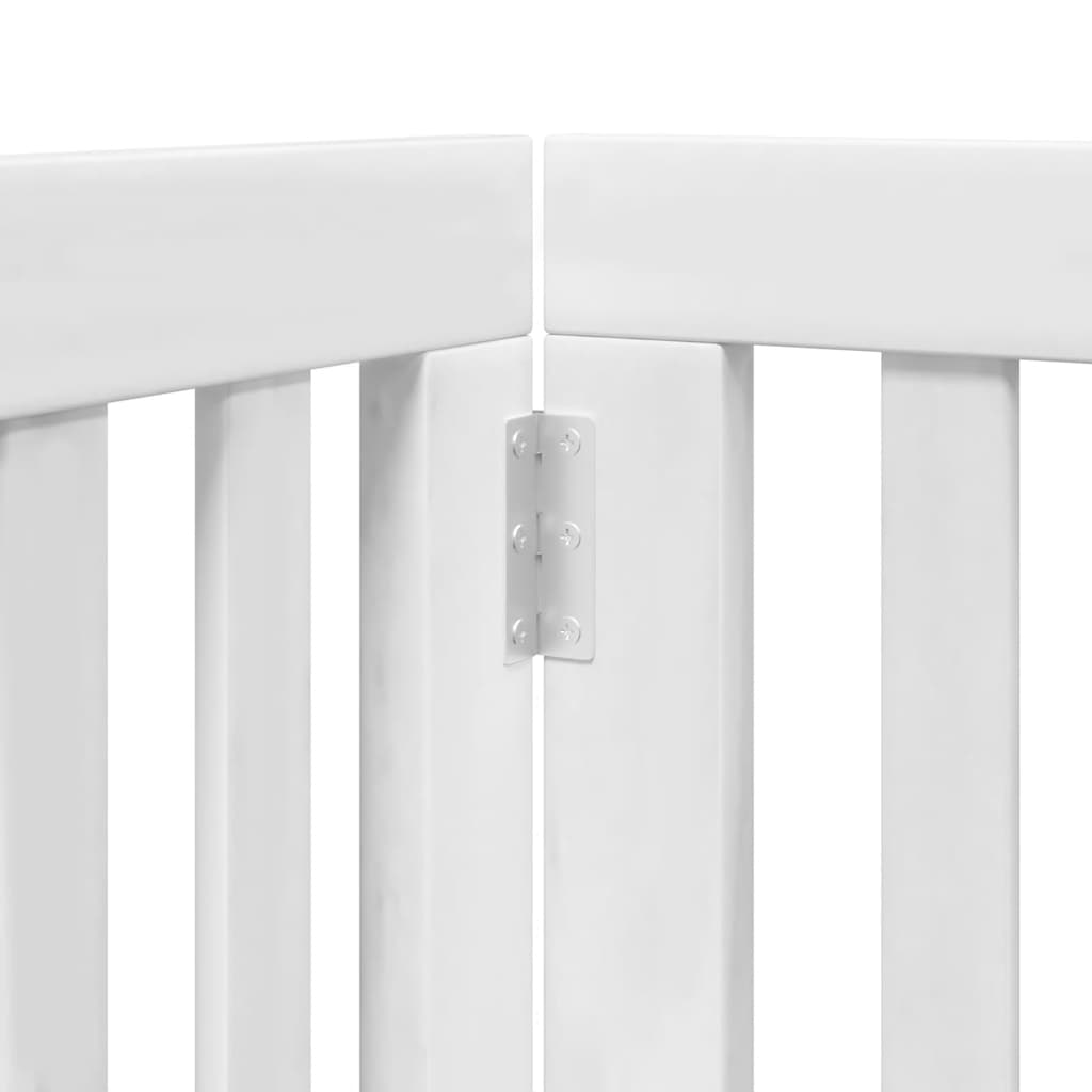 Hundgrind med dörr vikbar 9 paneler vit 450 cm poppel