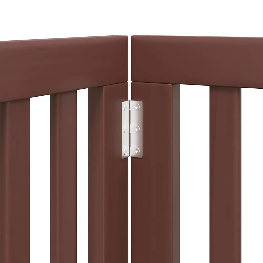 Hundgrind med dörr vikbar 15 paneler brun 750 cm poppel