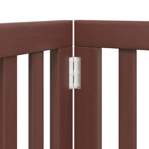 Hundgrind med dörr vikbar 15 paneler brun 750 cm poppel