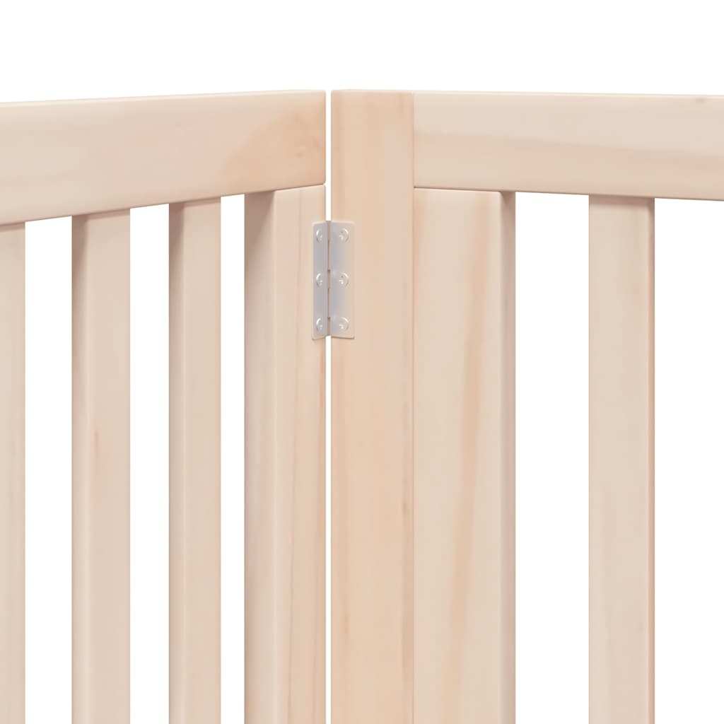 Hundgrind med dörr vikbar 8 paneler 640 cm poppel