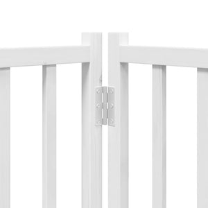 Hundgrind med dörr vikbar 12 paneler vit 960 cm poppel