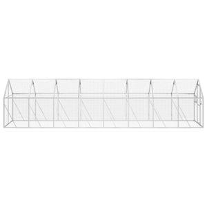 Fågelvoljär silver 1,79x8x1,85 m aluminium