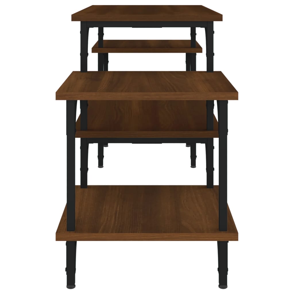 Tv-bänk brun ek 117x35x52 cm konstruerat trä