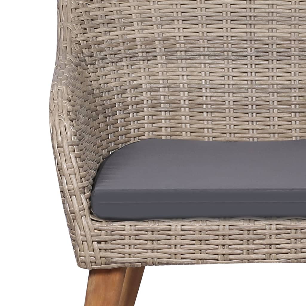 Matgrupp för trädgården med dynor 5 delar brun