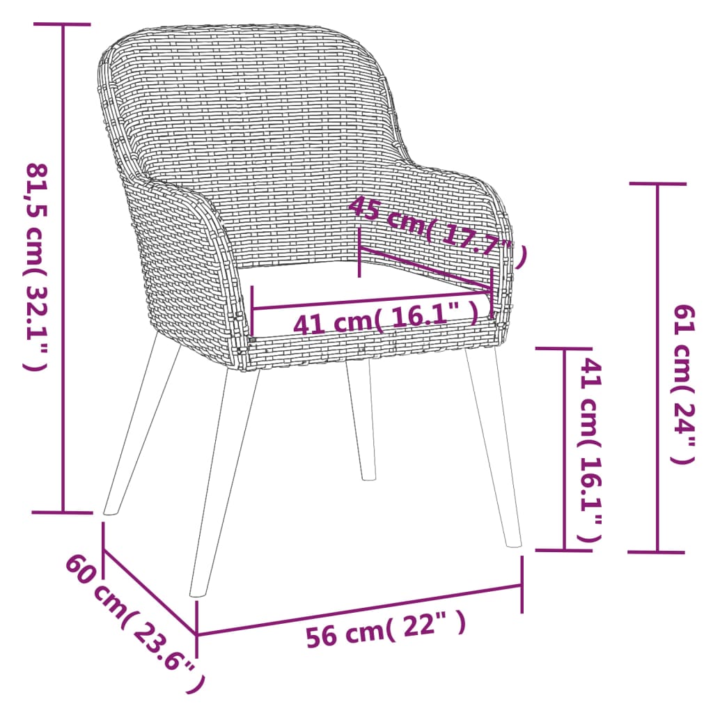 Matgrupp för trädgården med dynor 7 delar brun