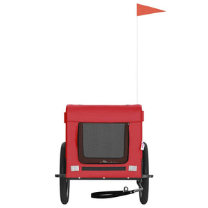 Cykelvagn för djur röd och svart oxfordtyg och järn