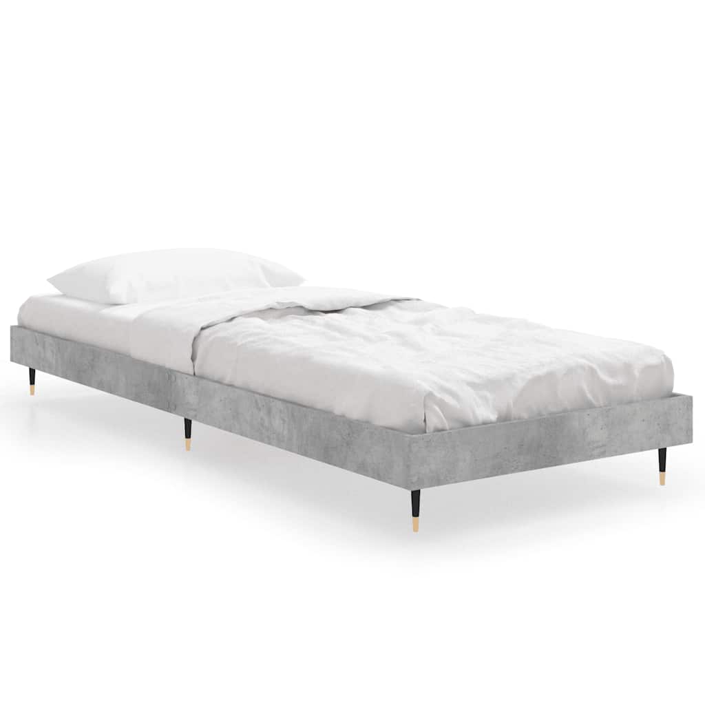 Sängram betonggrå 75x190 cm konstruerad trä