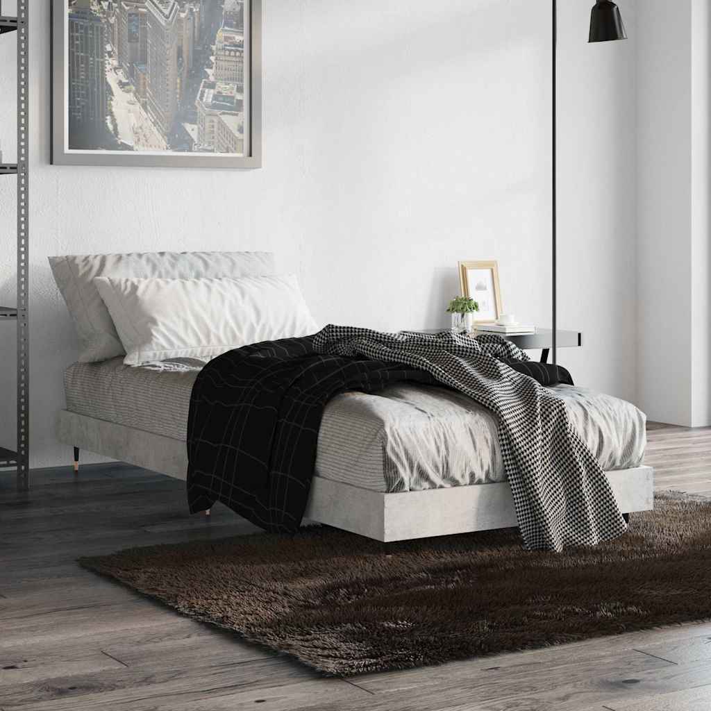 Sängram betonggrå 75x190 cm konstruerad trä
