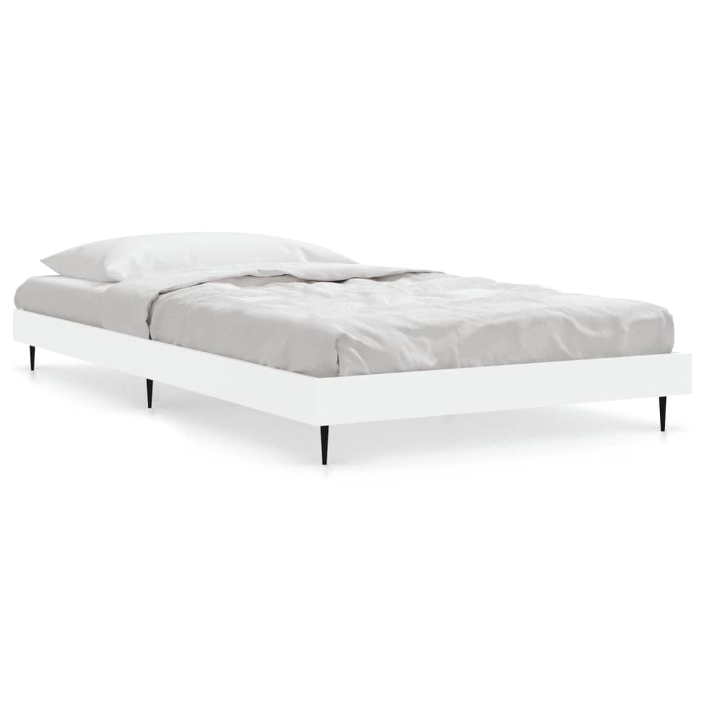Sängram vit 90x200 cm konstruerat trä