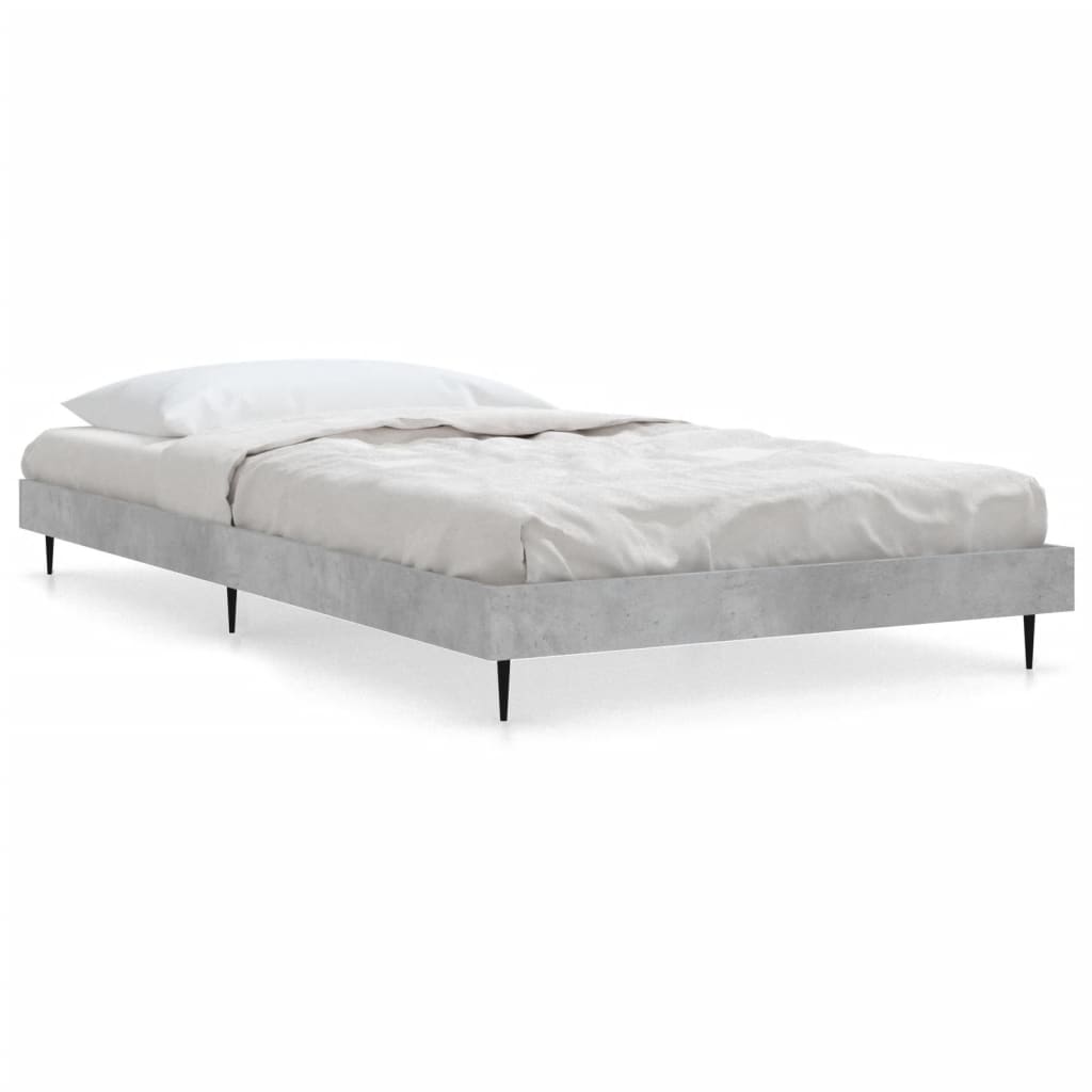 Sängram betonggrå 90x200 cm konstruerad trä