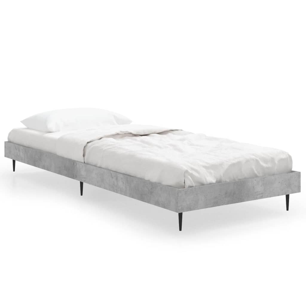 Sängram betonggrå 75x190 cm konstruerad trä