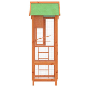 Fågelhus brun 60x58x160 massiv furu