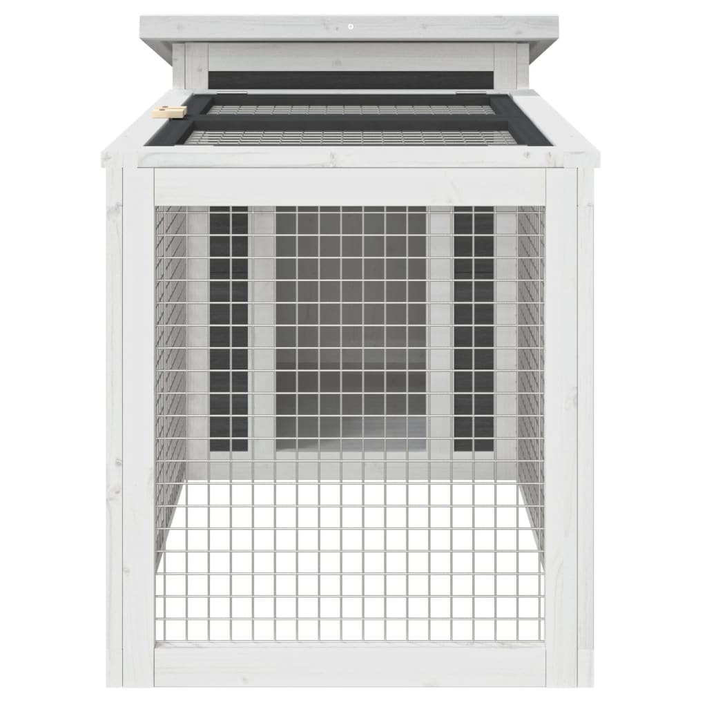 Kaninbur grå 100,5x54x55 cm massiv furu